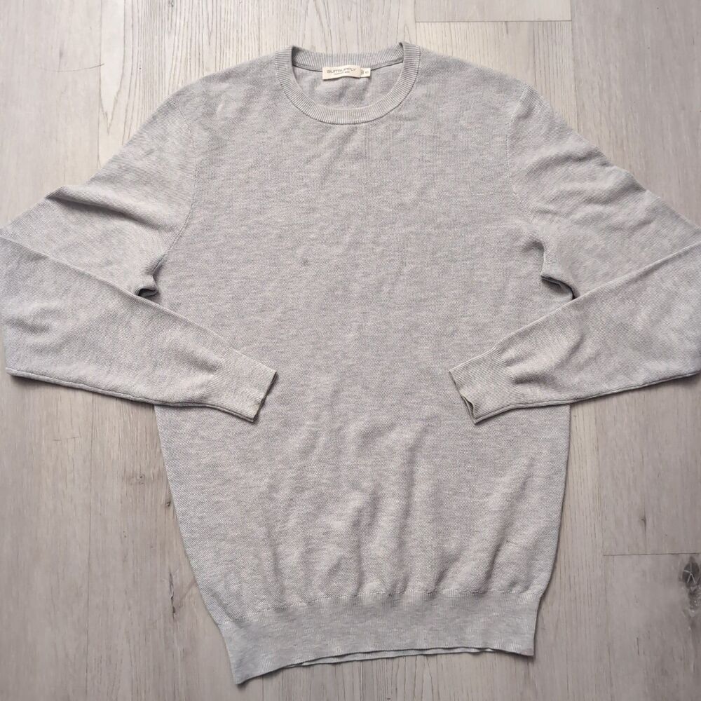 Suitsupply Sweater Men’s Size Tag XS Gray Cotton Silk Blend Long Sleeve